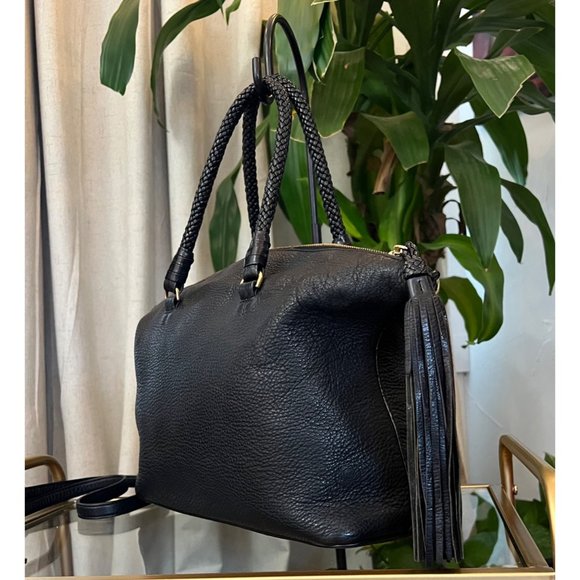 ♦️♦️ AUTHENTIC TORY BURCH BLACK MCGRAW DOME HANDBAG ♦️ - Picture 7 of 16